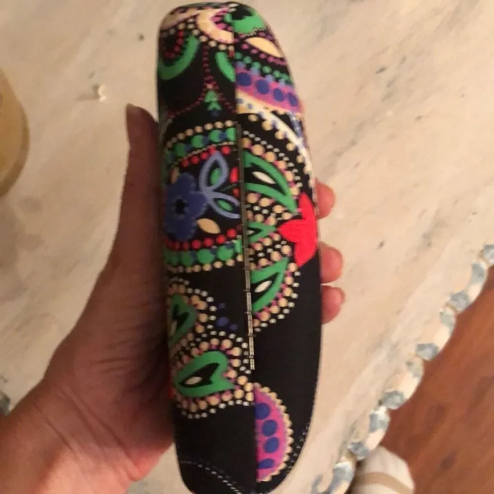 Vera Bradley Floral, happy, hard, sunglass, case, clam shell